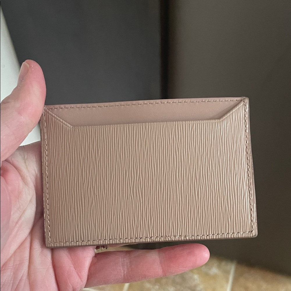 Prada Taupe Leather Card Holder - Picture 4 of 9